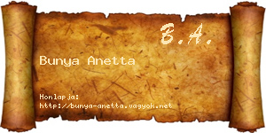 Bunya Anetta névjegykártya